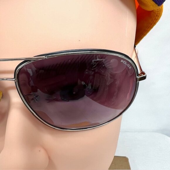 Preowned - like new -Classic Police  sunglasses w/ high-quality Blk/Silver (Ew3) - Picture 7 of 9